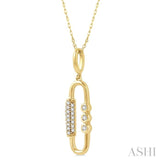 Paper Clip Diamond Fashion Pendant