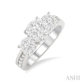 1/2 Ctw Lovebright Round Cut Diamond Ring in 14K White Gold