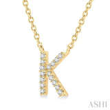 'K' Initial Diamond Pendant