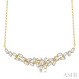 1/2 Ctw Baguette Cut Diamond Scatter Necklace in 14K Yellow Gold