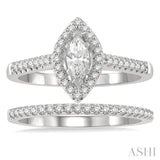 Marquise Shape Diamond Wedding Set