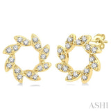 Flower Petite Diamond Fashion Earrings