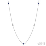 Gemstone & Diamond Station Necklace