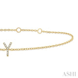 Y' Initial Diamond Bracelet