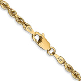 14K 22 Inch 3mm Diamond-cut Quadruple Rope Lobster Clasp Chain