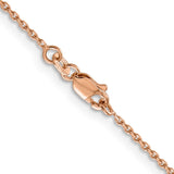 14K Rose Gold 24 inch 1.4mm Diamond-cut Cable with Lobster Clasp Chain