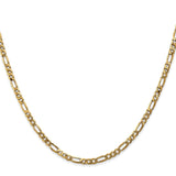 14K 16 inch 3mm Flat Figaro with Lobster Clasp Chain