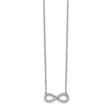 14k White Gold Polished Diamond Infinity Symbol 18 inch Necklace