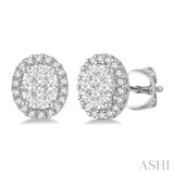 Oval Shape Halo Lovebright Essential Diamond Earrings