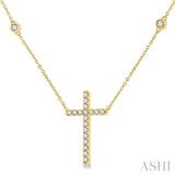 Cross Diamond Station Necklace