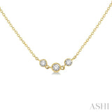 Three Stone Diamond Station Necklace